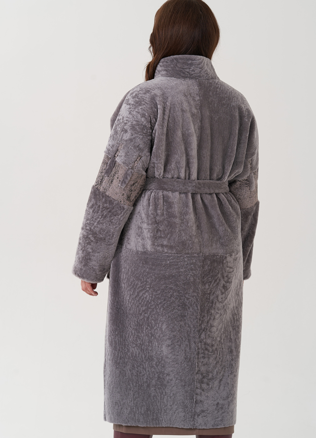 Женская дубленка с воротником стойка модель № 82473 универмаг малина