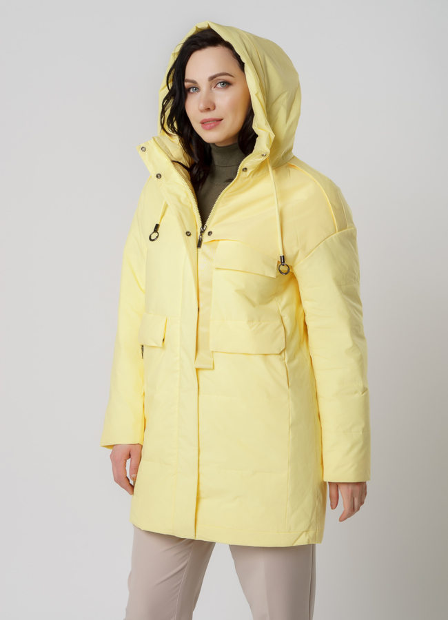 Полупальто женское желтого цвета модель № 315 универмаг малина