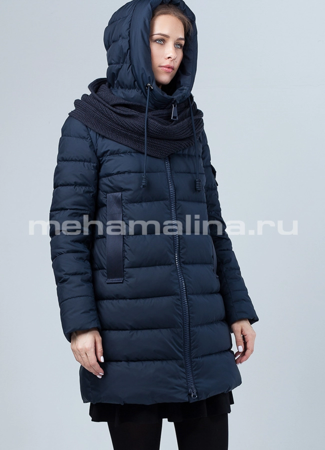 Пуховик женский +size модель № П-268 меха малина