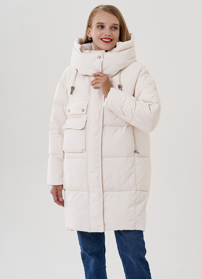 Женский пуховик с капюшоном  модель № 82041 в кредит