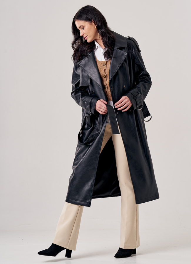 Женское пальто из искусственной кожи модель № 605 универмаг малина