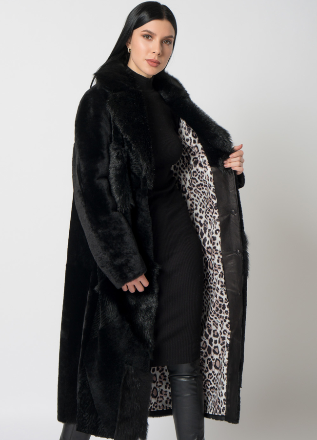 Дубленка из натурального меха  модель № 23252 универмаг малина