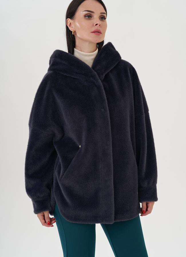 Женское полупальто с капюшоном  модель № 24724 в кредит