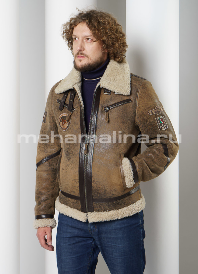 Дубленка пилот мужская  модель № DM-129 универмаг малина