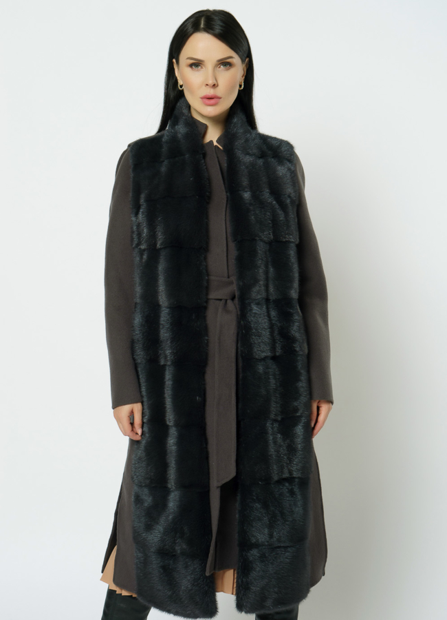 Пальто-жилет серого цвета модель № 2300/1 универмаг малина