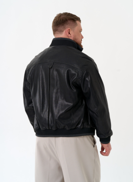 Мужская куртка бомбер из натуральной кожи