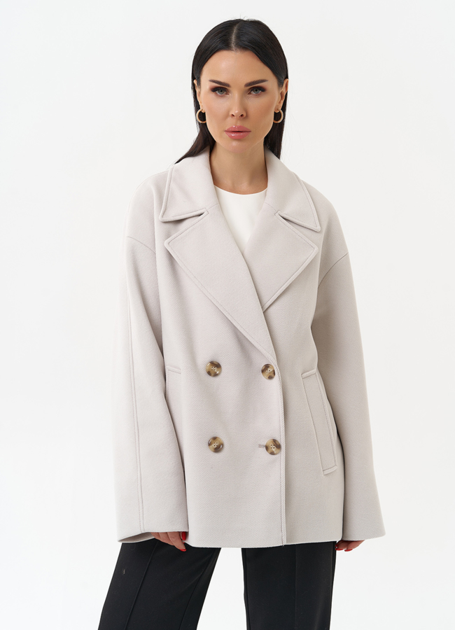 фото Укороченное двубортное пальто модель № 30088 фото Укороченное двубортное пальто модель № 30088