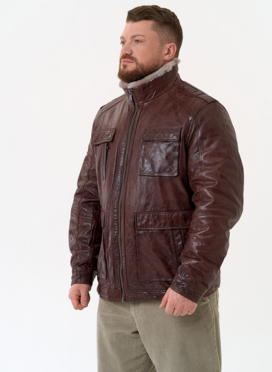 Куртка из натуральной кожи коричневого цвета
