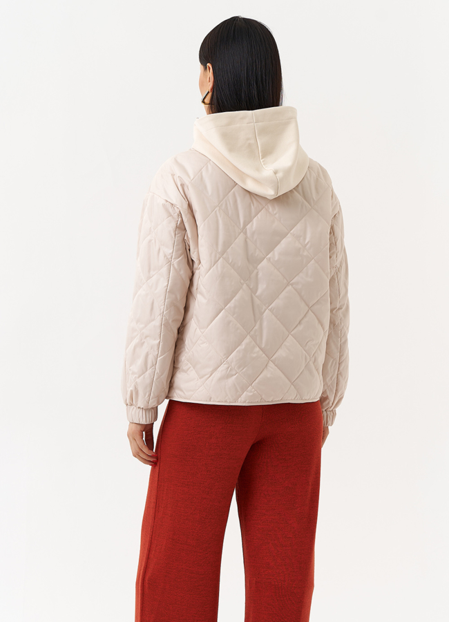 фото Куртка женская с трикотажным капюшоном модель № 30031