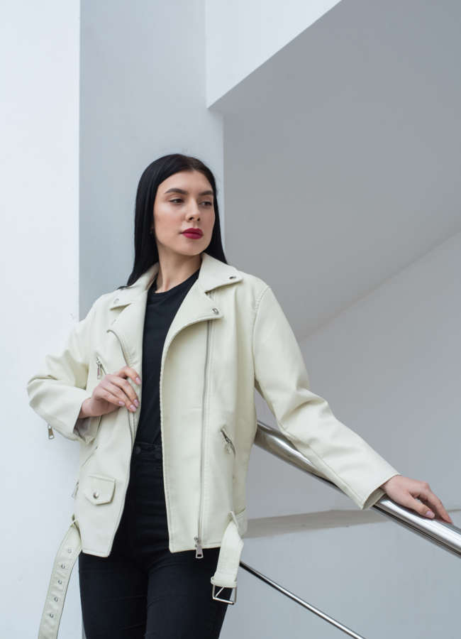 Женская куртка - косуха из эко кожи модель № 22819 универмаг малина