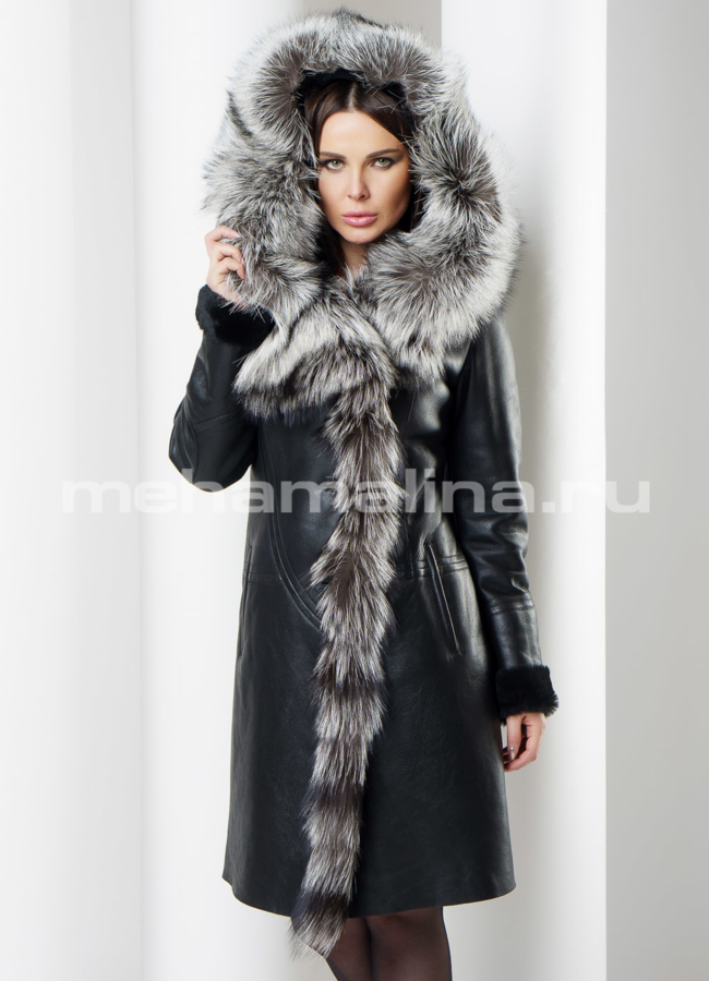фото Дубленка с чернобуркой модель № D-201