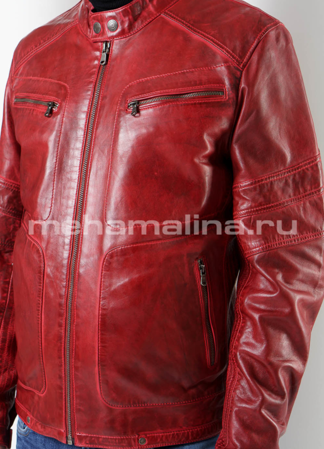 Куртка из натуральной кожи  модель № KP-222 универмаг малина