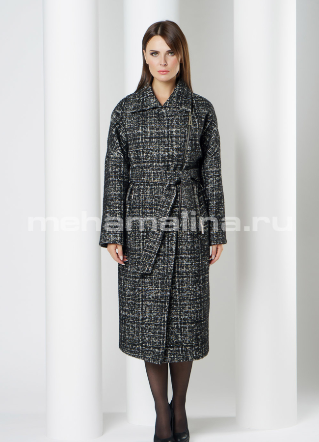 Пальто Aurora на поясе модель № 409 универмаг малина