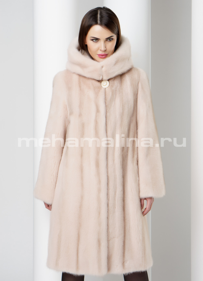 Светлая шуба из норки модель № S-569 в рассрочку