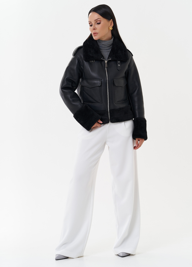 фото Женская дубленка из эко кожи модель № 27694