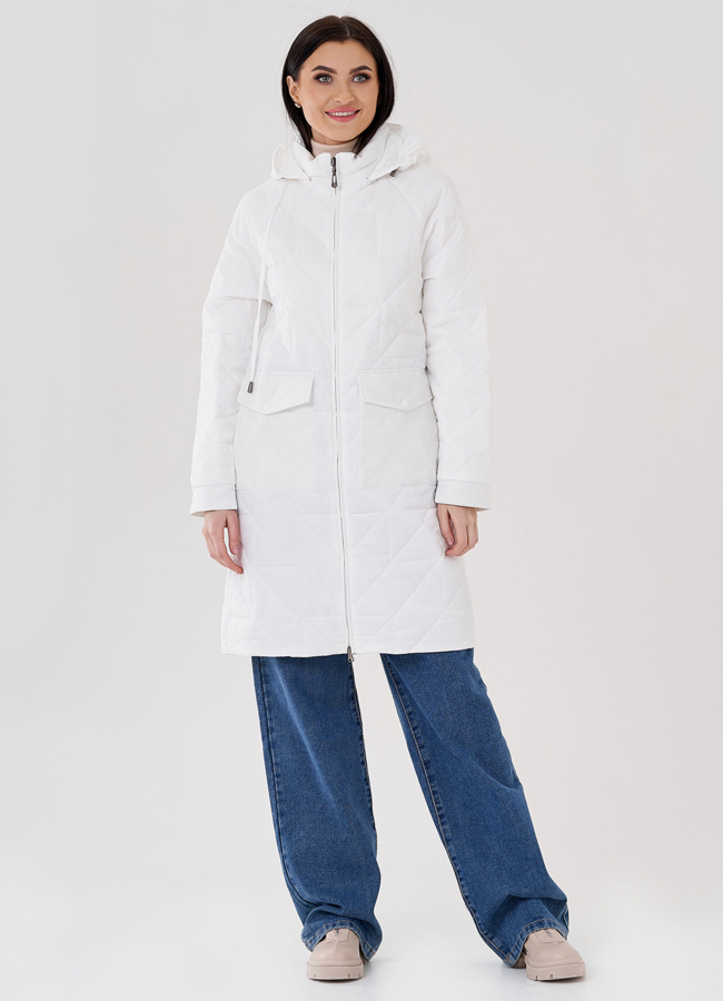 фото Женское полупальто с капюшоном  модель № 24331