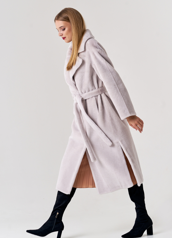 Женское пальто из шерсти в длине макси модель № 21549 универмаг малина