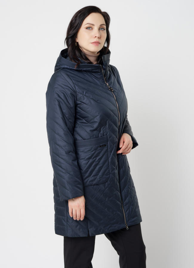 Полупальто женское синего цвета модель № 20667 в кредит