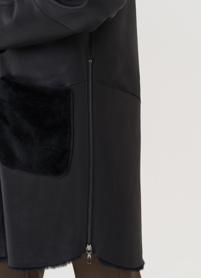 Дубленка женская с капюшоном  модель № 25913 универмаг малина