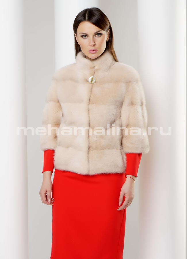 Шуба из норки автоледи модель № S-600 универмаг малина