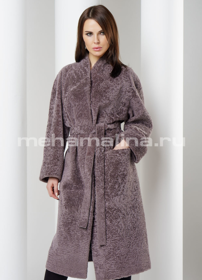 Дубленка Perre из астрагана модель № 7784 меха малина