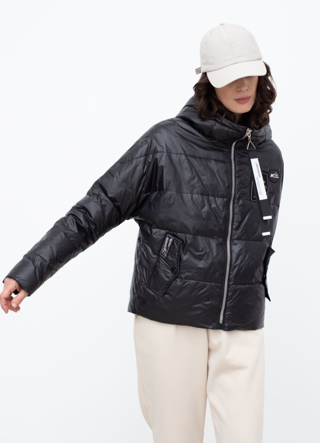 фото Женская утепленная куртка с капюшоном  модель № 22518