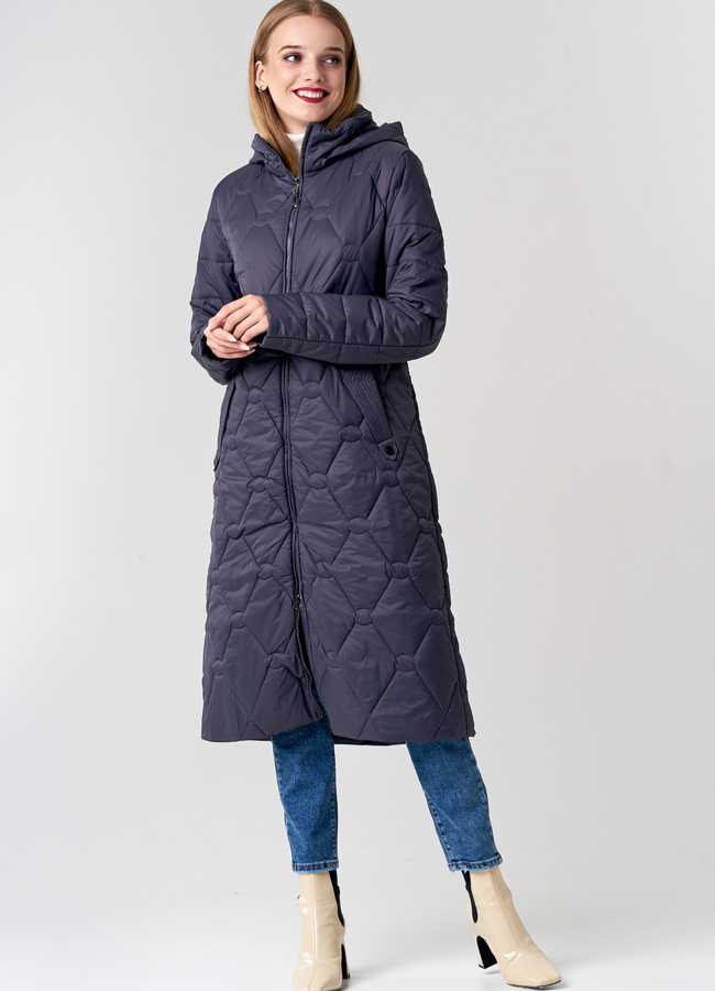 Удлиненное женское пальто  модель № 21583 универмаг малина