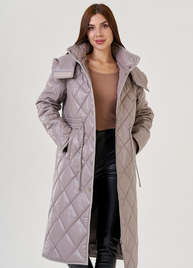 Женский пуховик-парка из эко кожи Malina Siberian  модель № 23368 универмаг малина