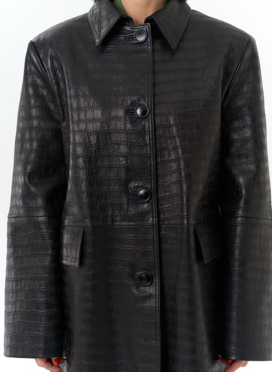 Женский плащ из натуральной кожи 