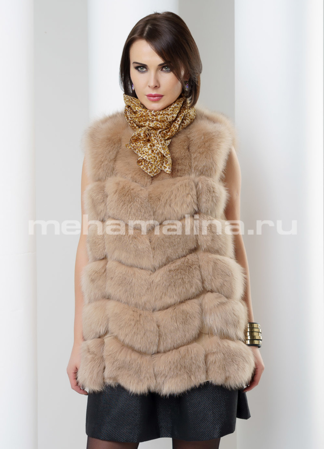 Жилетка модель № M-114 меха малина