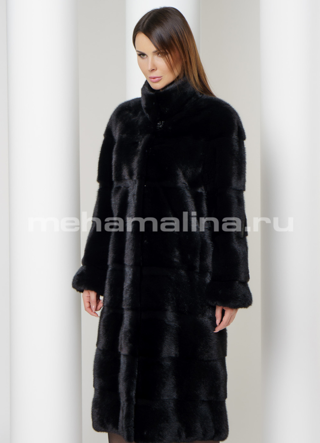 Шуба норка черная модель № S-579 в кредит