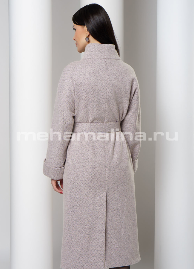 фото Пальто прямое под пояс модель № 2463