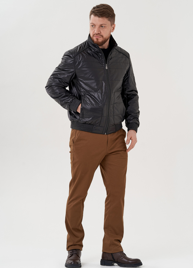 Куртка бомбер черного цвета  модель № 24353 в кредит