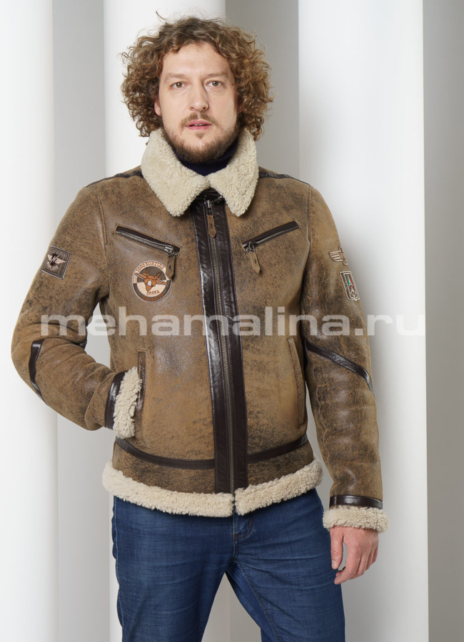Дубленка пилот мужская  модель № DM-129 универмаг малина