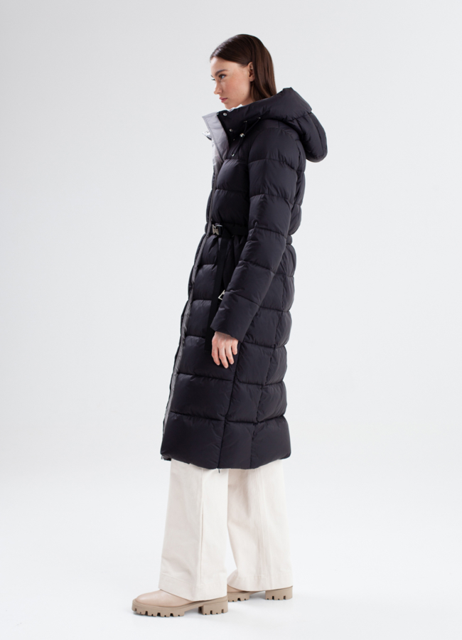 Женский пуховик с поясом модель № 23347 в кредит