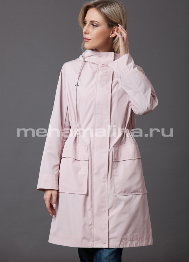 Плащ женский модель № PK-58 меха малина