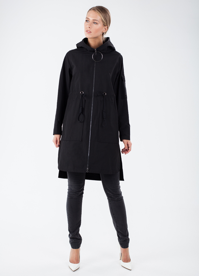 Плащ  модель № 516 меха малина