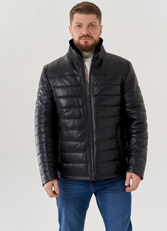 фото Мужская куртка из натуральной кожи  модель № 79615