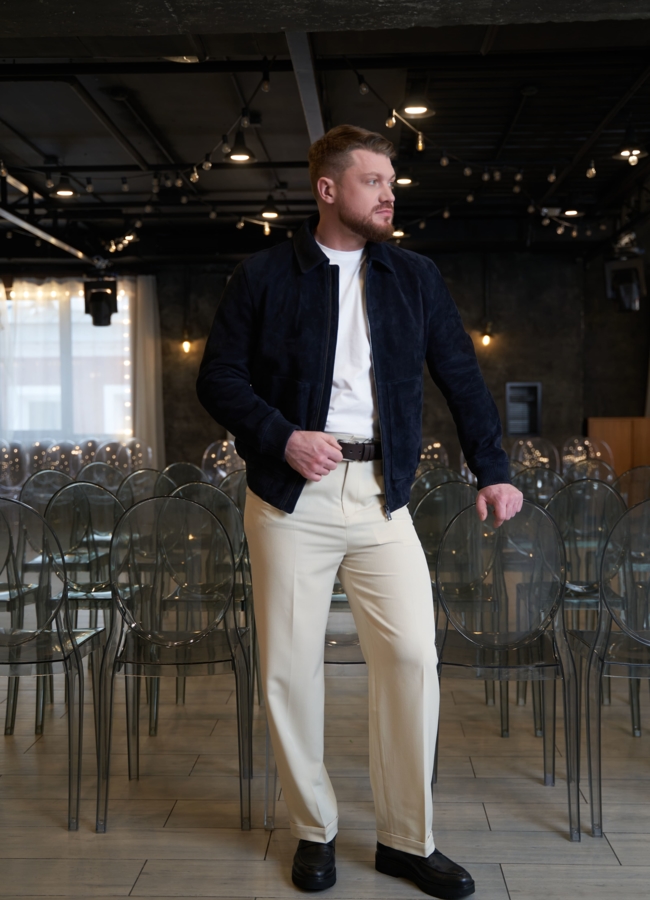 Мужская куртка бомбер из натуральной замши модель № 30065 в рассрочку Мужская куртка бомбер из натуральной замши модель № 30065 в рассрочку