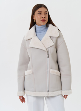 Женская эко дубленка с эко мехом