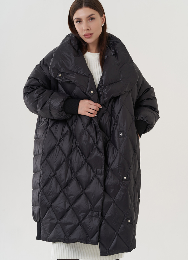 Женский пуховик оверсайз  модель № 25951 в кредит