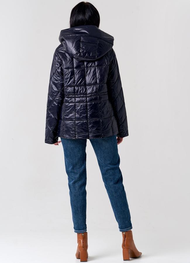 фото Утепленная куртка черного цвета модель № 21577