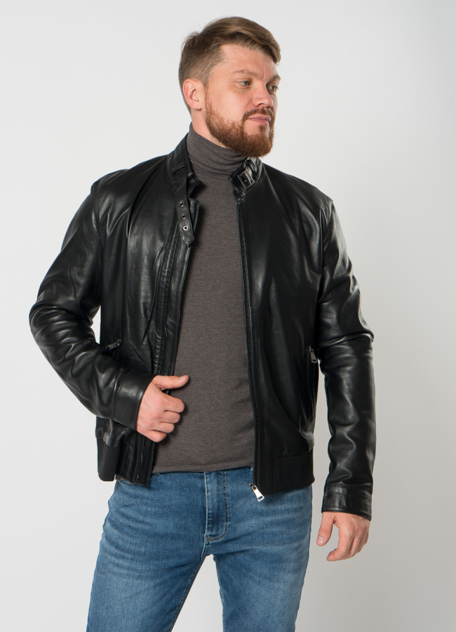 Мужской бомбер в черном цвете модель № 21610 универмаг малина