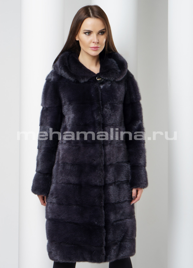 Шуба норка модель № S-564 меха малина