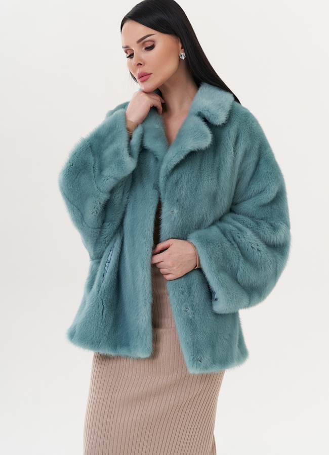 Укороченная норковая шуба модель № 1111 универмаг малина