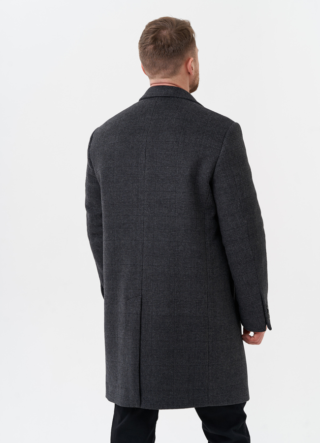 Мужское пальто серого цвета модель № 28109 в кредит