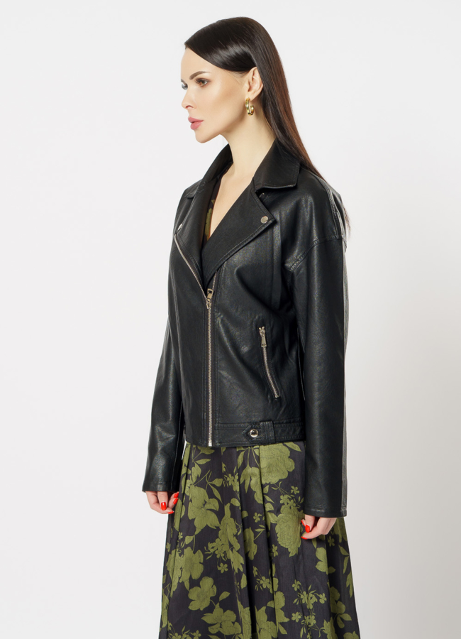 Куртка из эко кожи черного цвета модель № 20637 универмаг малина