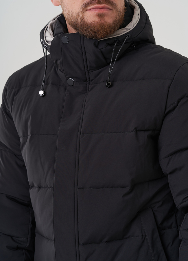 Мужской пуховик с капюшоном  модель № 81489 универмаг малина