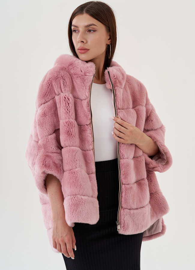 Свитер из меха кролика в розовом цвете модель № 81408 универмаг малина