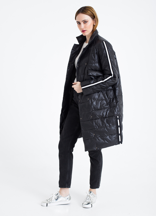 Плащ черного цвета модель № 7559 в кредит